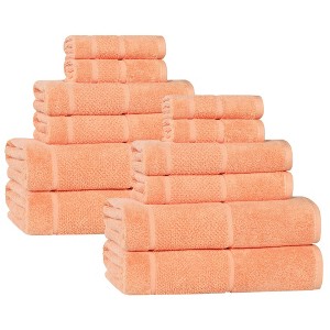 Smart Twist Viscose Cotton Blend Medium Weight Solid Thick Border Towel Set by Blue Nile Mills - 1 of 4