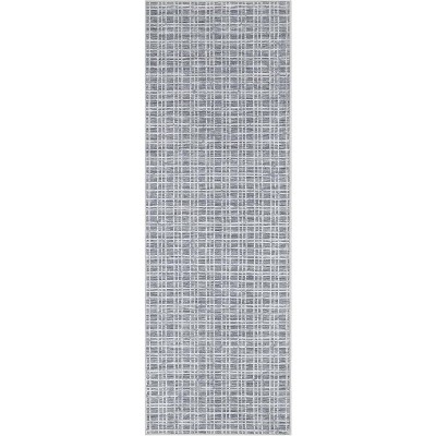 Modern Plaid Runner or Area Rug, Geometric Design, Non-Slip, Low Pile, Washable Soft Accent for Hallway, Kitchen