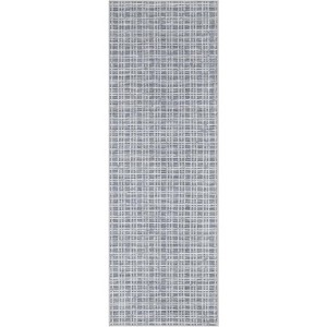 Modern Plaid Runner or Area Rug, Geometric Design, Non-Slip, Low Pile, Washable Soft Accent for Hallway, Kitchen - 1 of 4