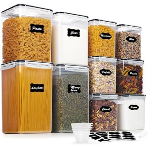 Paaaawaters 10 PCS Flour and Sugar Storage Container, Large Airtight Food Canisters with Lids for Kitchen - 1 of 4