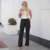 Amaryllis Women's Cargo Pants Drawstring Waist Relaxed Fit Multiple Pockets - 2 of 4