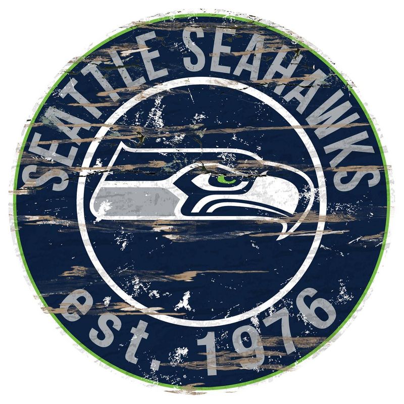 NFL Seattle Seahawks Established 12&#34; Circular Sign, 1 of 4