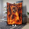Flame Pitbull Print Soft Throw Blanket, Polyester Flannel Blanket, Cozy All Season Chair Mat, Ideal for Birthday, Christmas Gifts - 3 of 4