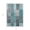 Teal Blue Aqua And Gray Striped Washable Indoor Outdoor Area Rug - 3 of 4