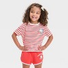 Grayson Mini Hello Kitty Toddler Girls' 2pc Striped Strawberry T-Shirt & Shorts Set - Red - 3 of 4