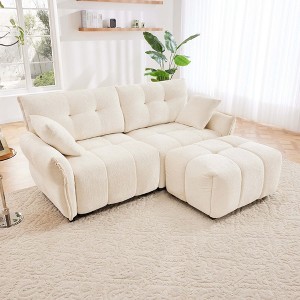78.7" Chenille Modular L-Shaped Sectional Sofa with High-Resilience Cushions and Ottoman for Small Living Room - 1 of 4