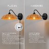 Globe Electric 1-Light Matte Black Plug-In or Hardwire Wall Sconce with Blonde Paper Twine Shade - 4 of 4