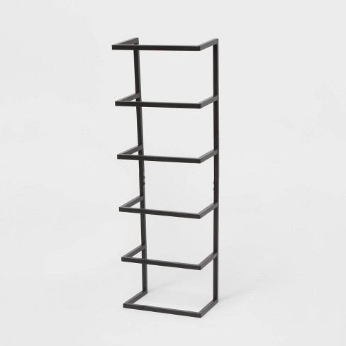 5 Tier Shoe Rack Black Metal With Natural Wood - Brightroom™ : Target