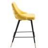 Zuo Modern – Piccolo Counter Stool, 36.4"H, Yellow Velvet Tufted Seat with Powder Coated Steel Legs, Modern Bar and Kitchen Seating - 3 of 4