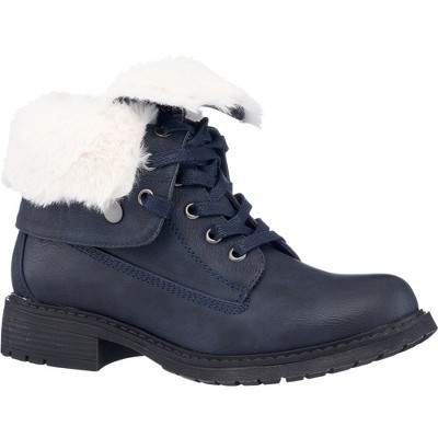 GC Shoes Trudie Fur Lace Up Combat Boots