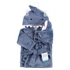 Hudson Baby Unisex Baby Plush Bathrobe and Toy Set, Blue Shark, One Size - 2 of 4