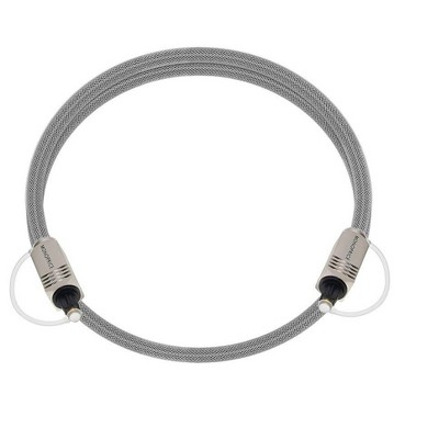Premium 8mm Black Optical Fiber Audio Cable with Metal Mesh Jacket