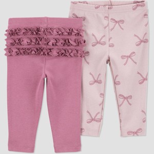 Carter's Just One You® Baby Girls' 2pk Ruffle Pants - Burgundy - 1 of 4