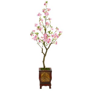 Nearly Natural 56-in Cherry Blossom Artificial Tree in Decorative Planter - 1 of 4