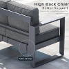 LayinSun 4 Pieces Aluminum Outdoor Patio Furniture Set, Metal Modern Conversation Sofa Set with Fire Pit Table and Washable Thick Cushions - 4 of 4