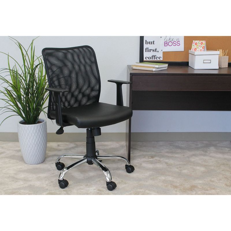 Fixed Arm Budget Mesh Task Chair Black - Boss Office Products, 3 of 11