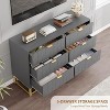 homfan Dresser for Bedroom, 6 Drawer Dresser with Metal Legs, Modern Dressers Chest Organizer with Wide Storage, Wood Chest of Drawers - 4 of 4