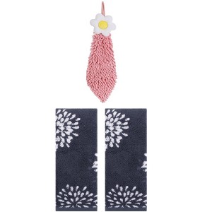 REGALWOVEN 3 Pcs Absorbent Soft Decorative Hand Towel for Bathroom - 1 of 4