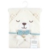 Hudson Baby Unisex Baby Cotton Animal Face Hooded Towel, Gingham Bear Boy, One Size - 2 of 2