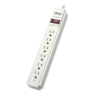Tripp Lite Protect It! Surge Protector, 6 AC Outlets, 6 ft Cord, 790 J, Light Gray - 1 of 4