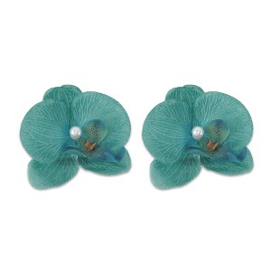 Unique Bargains Women's Phalaenopsis Faux Pearl Duckbill Clip 2 Pcs - 1 of 4