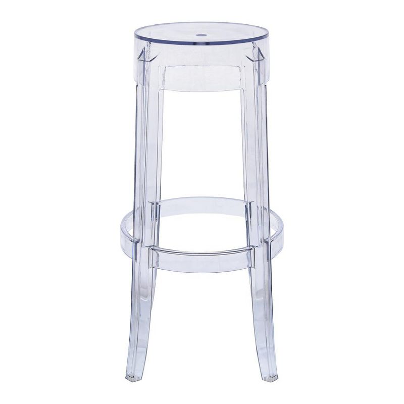 LeisureMod Averill Modern Barstool with Clear Acrylic Seat and Legs (Single), 5 of 8