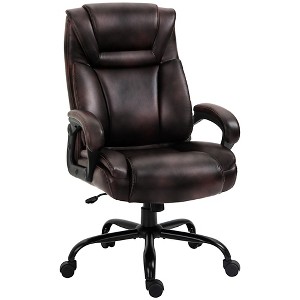 Vinsetto Big and Tall 400lbs Executive Office Chair, PU Leather Computer Desk Chair with High Back, Adjustable Height and Swivel Wheels - 1 of 4