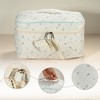 Unique Bargains Women's Large Travel Cute Cherry Pattern Cotton Makeup Bags and Organizers White - 3 of 4