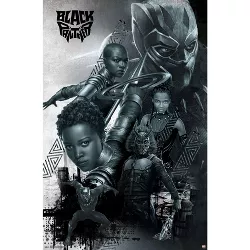Trends International Marvel Cinematic Universe - Black Panther - Group Framed Wall Poster Prints