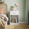 SKONYON 2-Tier Nightstand with Drawer - White Modern End Table for Bedroom, Living Room, or Office, Versatile Side Table for Sofa or Bedside - 4 of 4