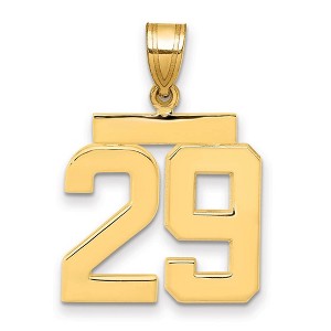 Black Bow Jewelry 14k Yellow Gold, Athletic Collection Medium Polished Number 29 Pendant - 1 of 4