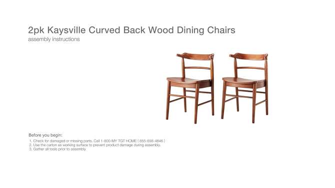 2pk Kaysville Curved Back Wood Dining Chair - Threshold™ designed with Studio McGee, 2 of 15, play video