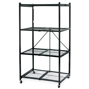 Origami 4 Tier Multipurpose Folding Storage Unit Rack with Lockable Wheels for Indoor or Outdoor Home and Office Organization - 1 of 4