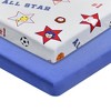 Everyday Kids 2-Pack Pack 'n Play Sheets, 100% Cotton, Jungle Sports & Blue, Soft Fitted Sheets for Portable Crib, Playpen, or Mini Crib - 2 of 4