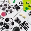 Hachikiko 192 Pcs Soccer Birthday Party Supplies, Soccer Themed Party Decorations Soccer Party Favors Packs Disposable Tableware for Kids - 3 of 4