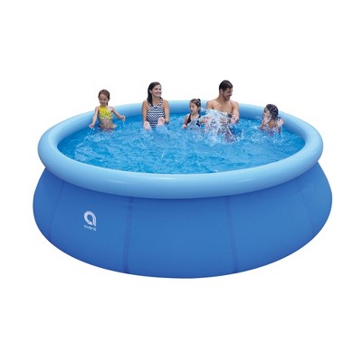 12 ft Blue Round Inflatable Above Ground Pool with Pump and Filter