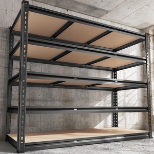 REIBII 48" W Garage Shelving Heavy Duty Storage Shelves 5 Tier Heavy Duty Shelving 3020LBS Adjustable Metal Shelves - 1 of 3