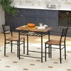 HOMCOM 3-Piece Small Dining Table Set, Kitchen Table and Chairs with Built-in Storage Rack and Steel Frame - image 2 of 4