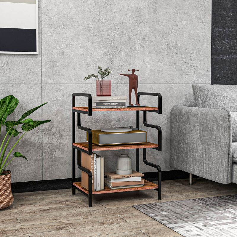 HOMCOM 3-Tier Storage Shelf, Metal Shelves for Storage for Home Office, Living Room, Industrial Printer Table, 3 of 7
