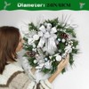 Coucheta 24" Pre-Lit Christmas Wreath, Xmas Wreath with 20 LED Lights, Pine Cones & Balls, Leaves & Bows for Front Door, Fireplace Indoor/Outdoor - 3 of 4