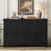 Lyngins Country-Inspired Vintage Sideboard Cabinet, 4-Door Storage Cabinet, Adjustable Shelves, Sturdy Pinewood Legs, Buffet Cabinet for Dining Room - 2 of 4