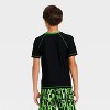 Boys' Minecraft Rash Guard Top - Green - 2 of 3