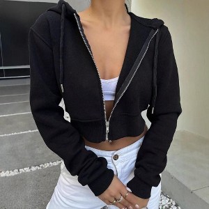 Coolmee Women Trendy Hooded Casual Long Sleeve Full Zip Up Cardigan Sexy Sweatshirt Sports Coat Gym Tops Fall Outfits Winter Clothes - 1 of 4