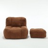 Cesicia 36.6 in-W x 38.6 in-D x 30.1 in-H Black Velvet Bean Bag Seats With Ottoman - 2 of 4