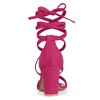 Allegra K Women's Back to College Open Toe Lace Up Chunky High Heels Strappy Sandals - 3 of 4