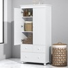 Tall Storage Cabinet with 3 Drawers and Adjustable Shelf, Freestanding Organizer for Bathroom, Office, or Kitchen, White - 2 of 4