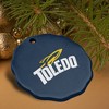 University of Toledo Rockets Logo Porcelain Scalloped Holiday Christmas Tree Ornament - 4 of 4