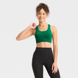 Women's Seamless Medium Support Racerback Sports Bra - All In Motion™ - 1 of 3