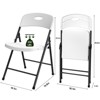 MAKE CHANGES Folding Chair 4 Pack, Outdoor Plastic Sturdy Metal White Folding Chairs for Outside Indoor - 2 of 4