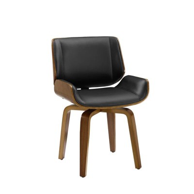 HOMLUX Faux Leather Upholstered Poplar Desk Chair with 360-degree Swivel Base and High Backrest For Home Office，Kitchen，Small spaces